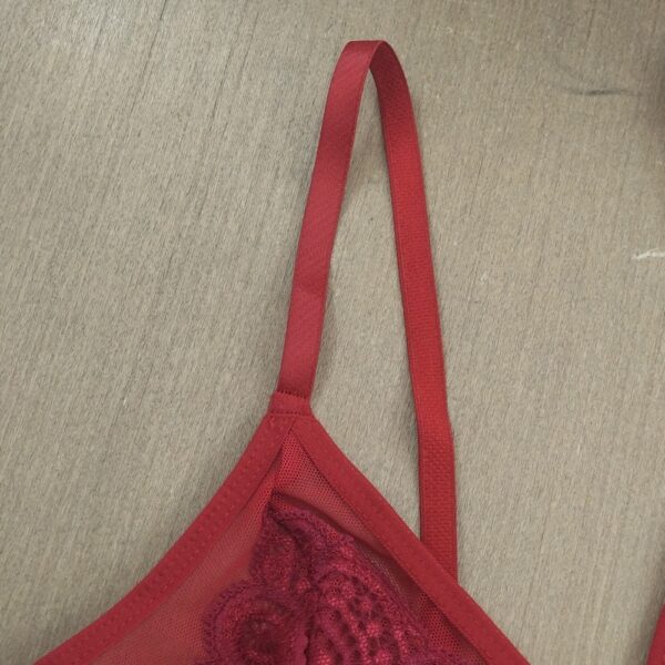 Camisola Feminina Microfibra Detalhe Tule e Renda - Image 9